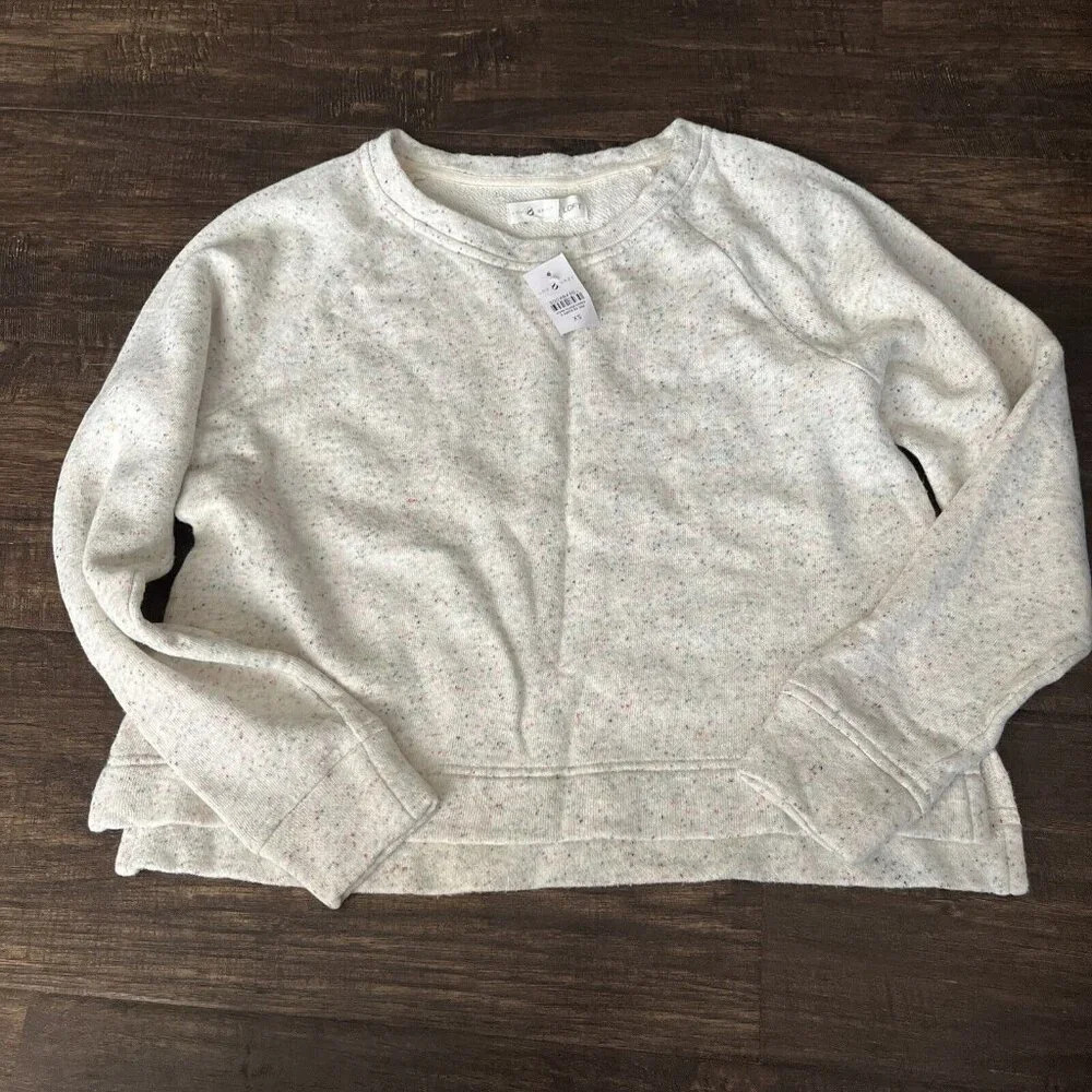 Lou & Grey for Loft Cream Confetti Crew Neck Sweater Women’s  XS NWT